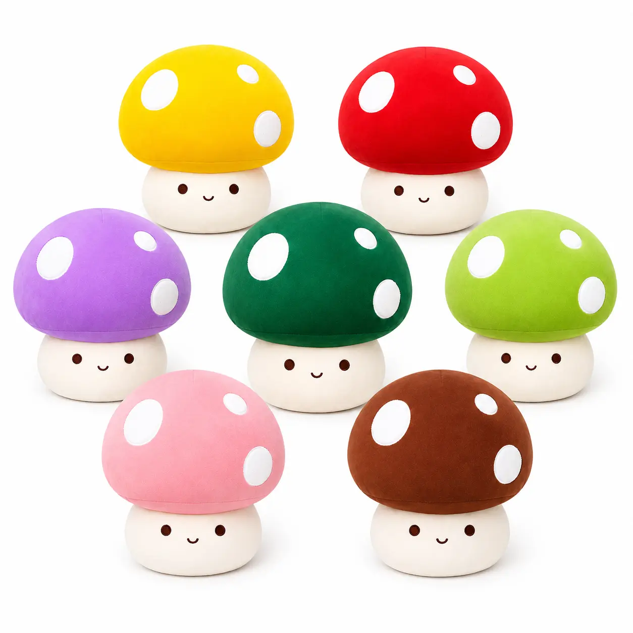 CHUBBYJOY Mushroom Plush Toy, 9" 11" 23" Cute Stuffed Mushroom Pillow, Soft Kawaii Mushroom Plush with Smile Face, Fluffy PP Cotton Stuffed Animal for Kids, Girls, Room Decor, Birthday Christmas Gift