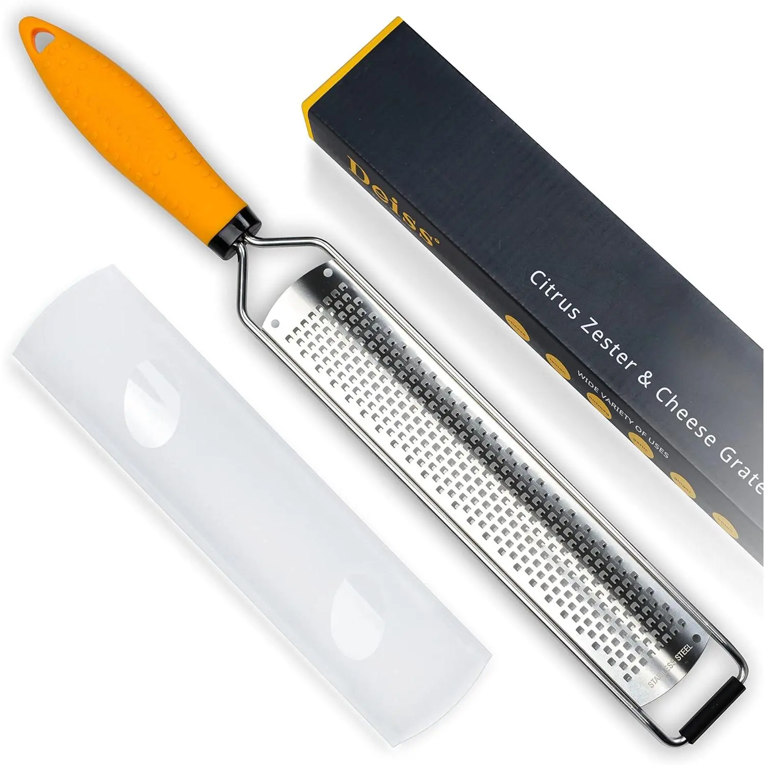 Heavy Duty Cheese Grater & Vegetable Grater - Parmesan Cheese Lemon, Garlic, Nutmeg, Chocolate, Fruits, Vegetables, Ginger Grater - Cheese Shredder & Stainless Steel Grater