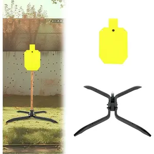 NP550 Target Stand, 12"x 20" Shooting Silhouette Target for Tactical Training, W/O Wood Post, 2x4 Stand Base Powder Coated Green+Black