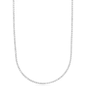 Simulated Diamond Tennis Necklace for Women, Classic 18"/20''/22" with Secure Box Clasp Safety Latch