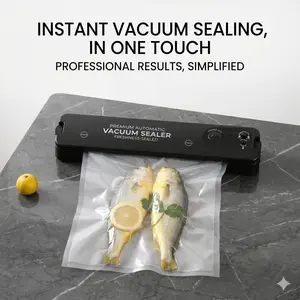 Keep Food Fresh Longer with Automatic Vacuum Sealer (Including 10 vacuum bags measuring 17*25)– Perfect Mother’s Day Gift