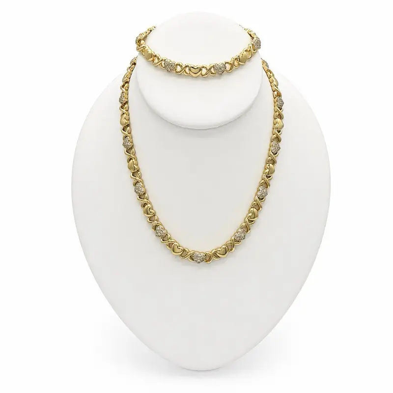 S27 Heart Jewelry Set - Gold Plated 14k