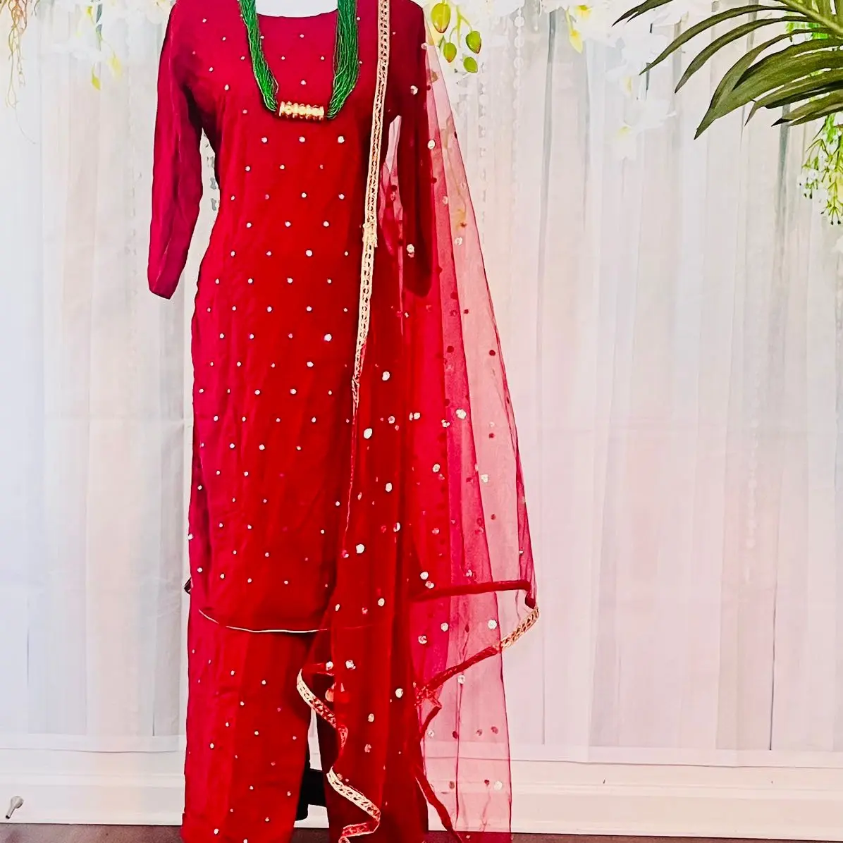 Mirror works 3 pics buatiful kurta set Cotton Polyester