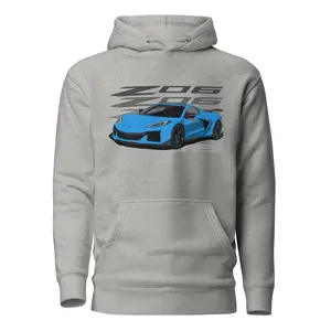 2024 Corvette Z06 Rapid Blue C8 Vette Owners Drivers Hoodie Pullover Sweatshirt