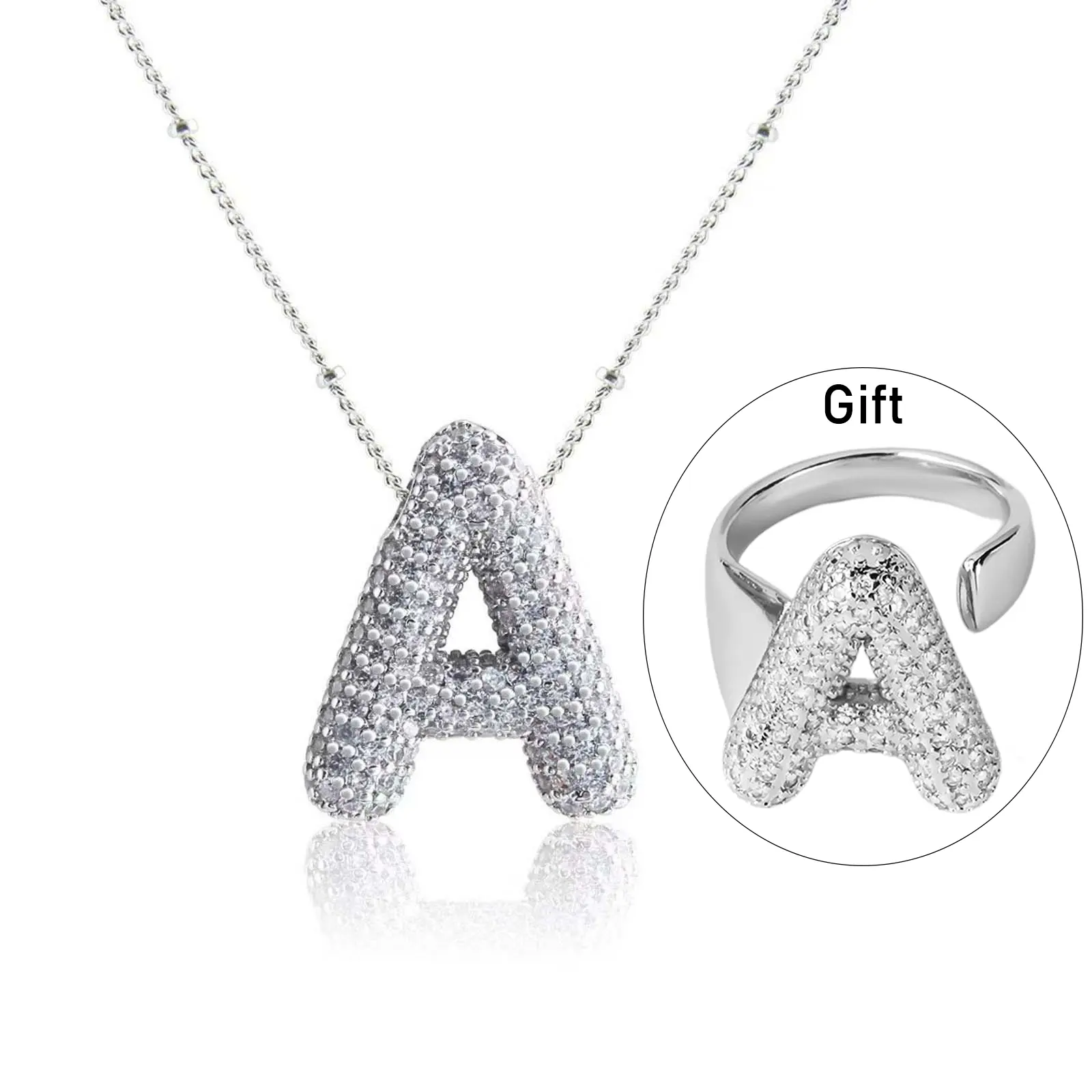 Dainty Initial Necklace with Zircon Letter Pendant, Personalized Silver Jewelry for Women and Men, Birthday Gift, Dainty Initial Necklaces, Necklaces