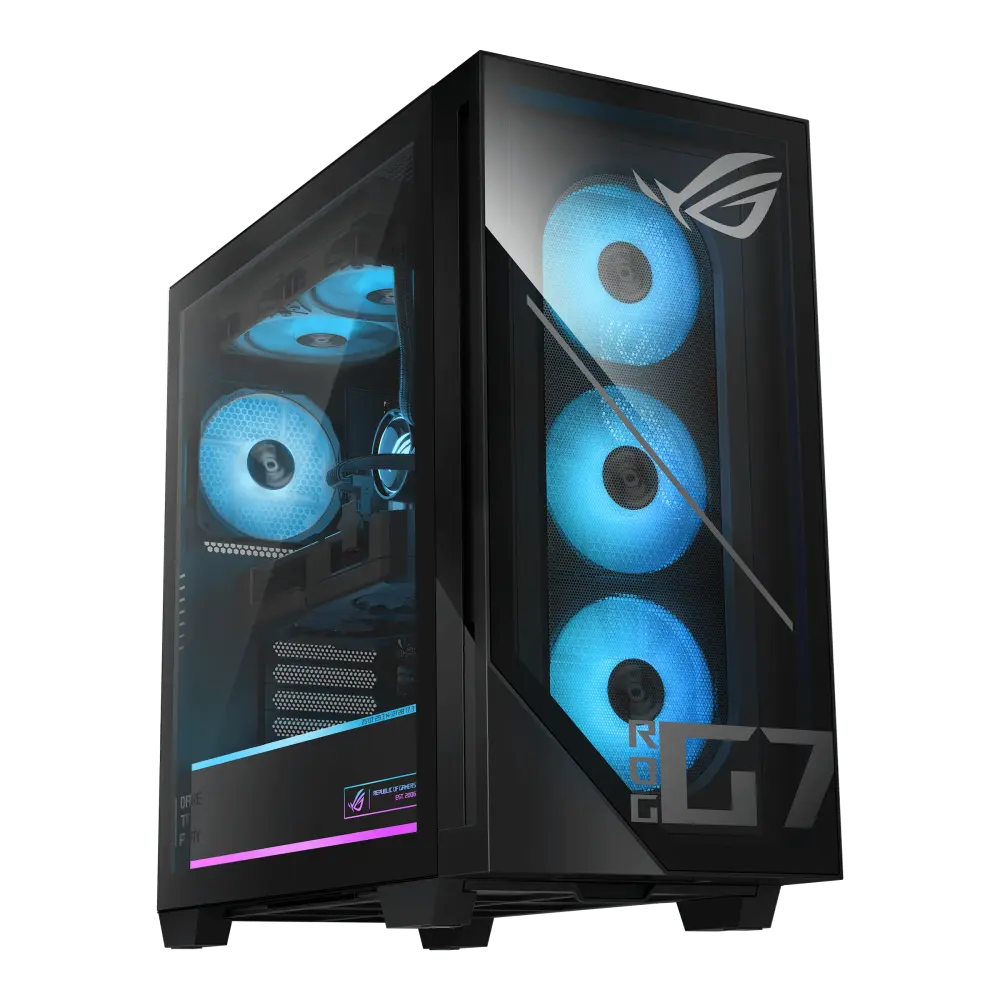 ASUS ROG G700 (2025) Gaming Desktop PC, AMD Ryzen 7 9800X3D, 32GB DDR5 RAM, 1TB SSD, NVIDIA GeForce RTX 5070 12GB, Windows 11 Home, Black (GM700TZ-MS776)