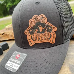 Doc Holliday “Forgive Me” Trucker Hat – Vintage Western Cap with Rawhide Leather Patch, Cowboy Style Mesh Back Hat