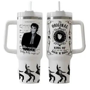 Elvis Presley Tumbler 40Oz, Elvis Presley Custom Tumbler, Elvis Presley Tumbler, Elvis Presley Coffee Tumbler, Insulated Cup