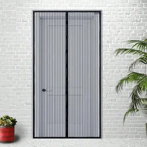Magnetic Self-Seal Mosquito Screen Door, Tool-Free Installation, Dual Fixing, Pet-Friendly, Privacy & Ventilation, Modern Frame