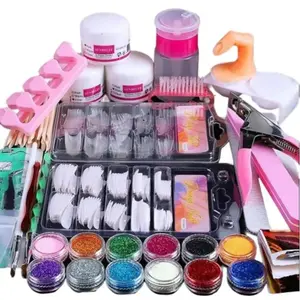 Nail Kit Set Professional Acrylic with Everything, 12 Glitter Acrylic Powder Kit Nail Art Tips Nail Art Decoration, DIY Nail Art Tool Nail Supplies  Nail Kit for Beginners Crystal Manicure Nail Care Long Lasting  Nail Polish Comfort Cutics Cosmetic