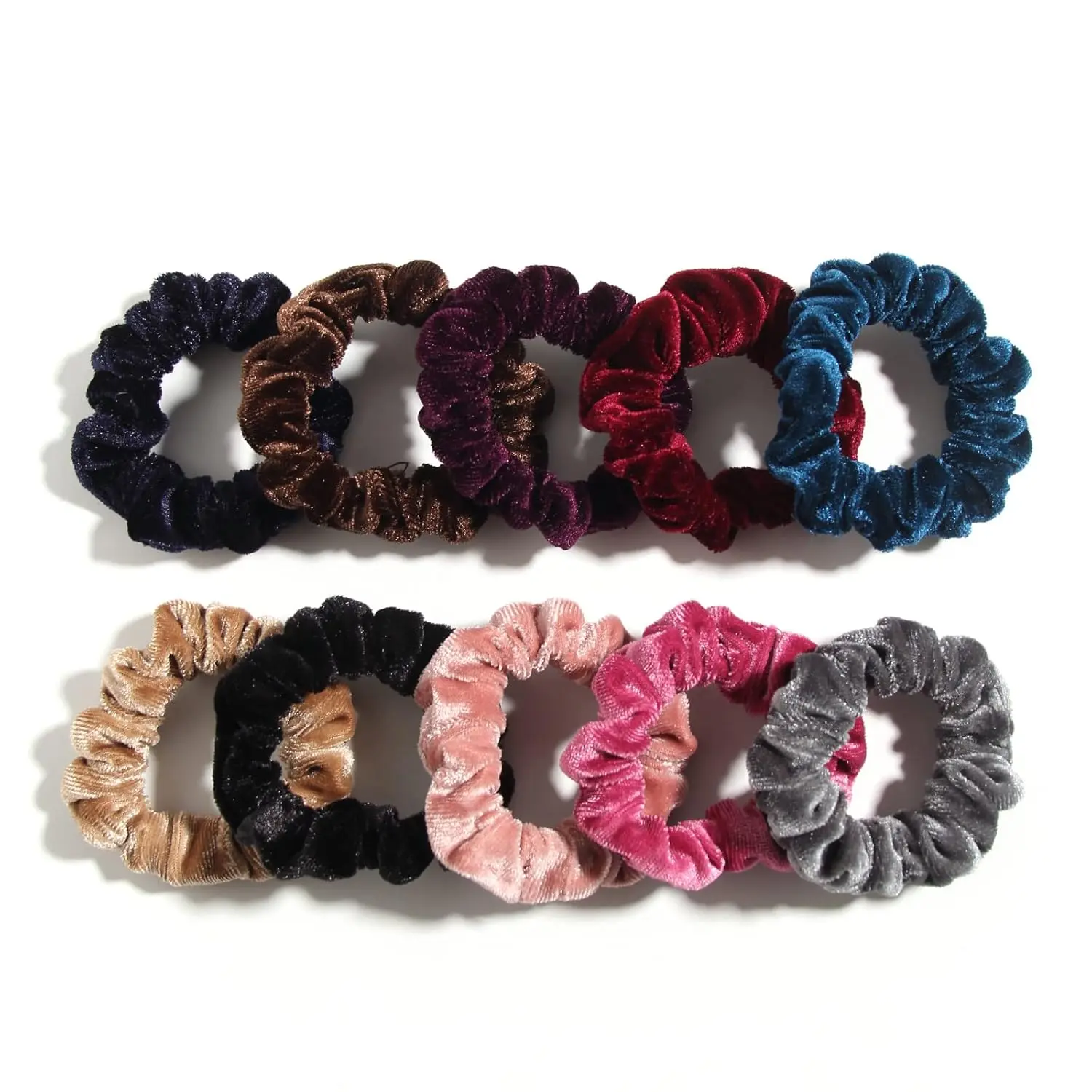 Pack of 10 Small  Scrunchies for Women Hair Accessories, Mini Thin Elastic Hair Ties,  Rubber Hair Bands for Thick Hair, Mini Scrunchies for Thin Hair Ponytail Holders