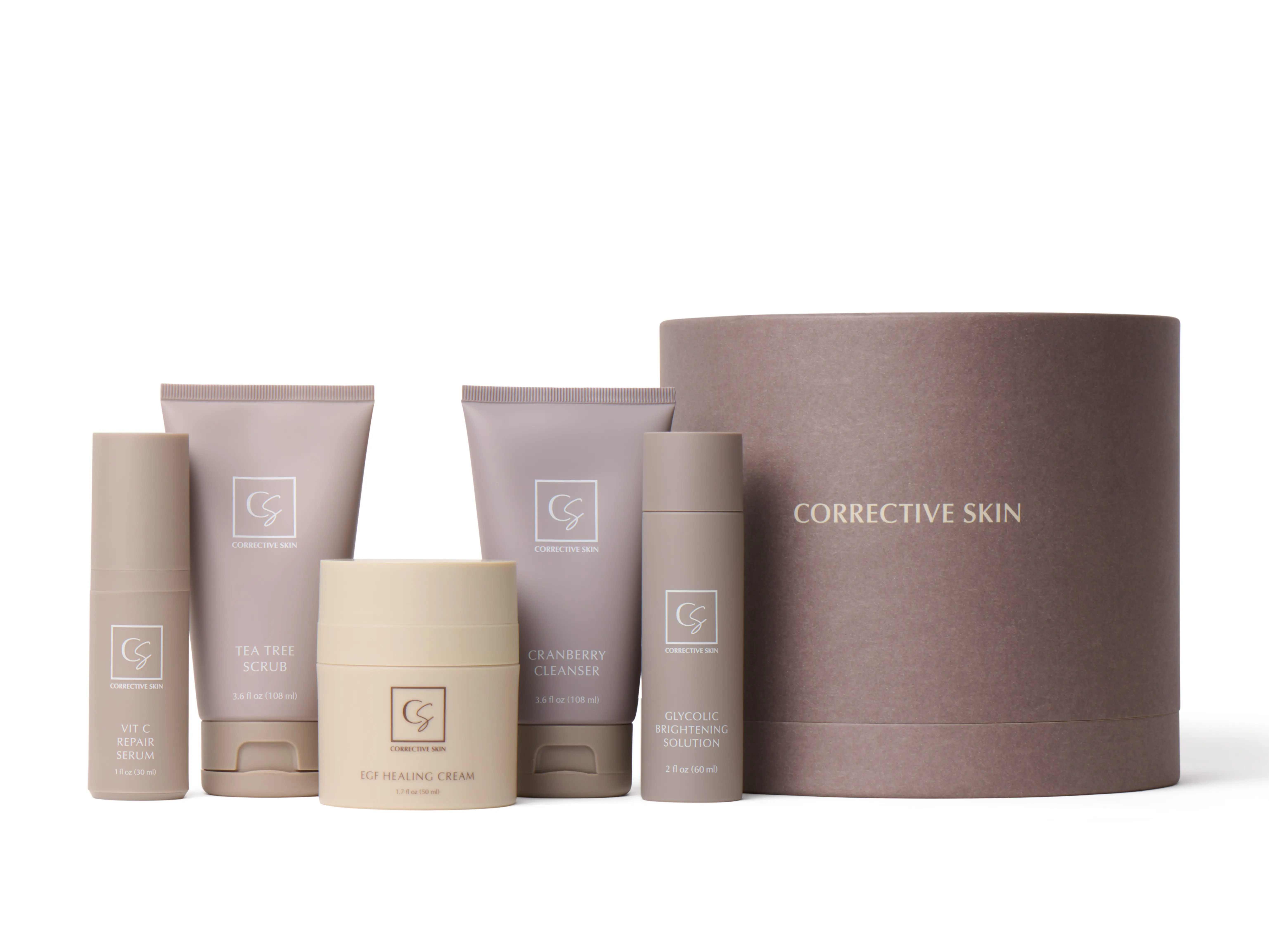 Corrective Skin 5-Piece Starter Set - Brightening & Repair Kit with Cranberry & Vitamin C for Acne Prone, Sensitive Complexions, Cleansing