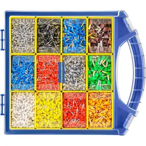 Wire Ferrules Connectors Kit - 5000PCS AWG22-7 12 Sizes Pin Terminal Ends Assorted in Package, Insulated Cord Pin Ends Ferrule Connectors Used for Crimp in Wiring Electrical Projects