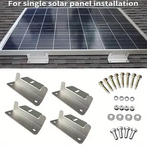 Set Of 4 Solar Panel Mounting Z Brackets, Solar Panel Mounting Brackets Lightweight Aluminum Corrosion-Free for Rvs, Trailers, Boats, Yachts, Wall And Other Off Gird Roof, Solar Panel Mounting Z Brackets Lightweight Aluminum Corrosion