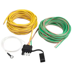 4 Pin 5 Wire Trailer Wiring Harness 22FT,Trailer Side 4 Pin Trailer Light Wiring 18AWG for Utility Rewiring Both-Side Taillights 4 Way Flat Replacement Plug