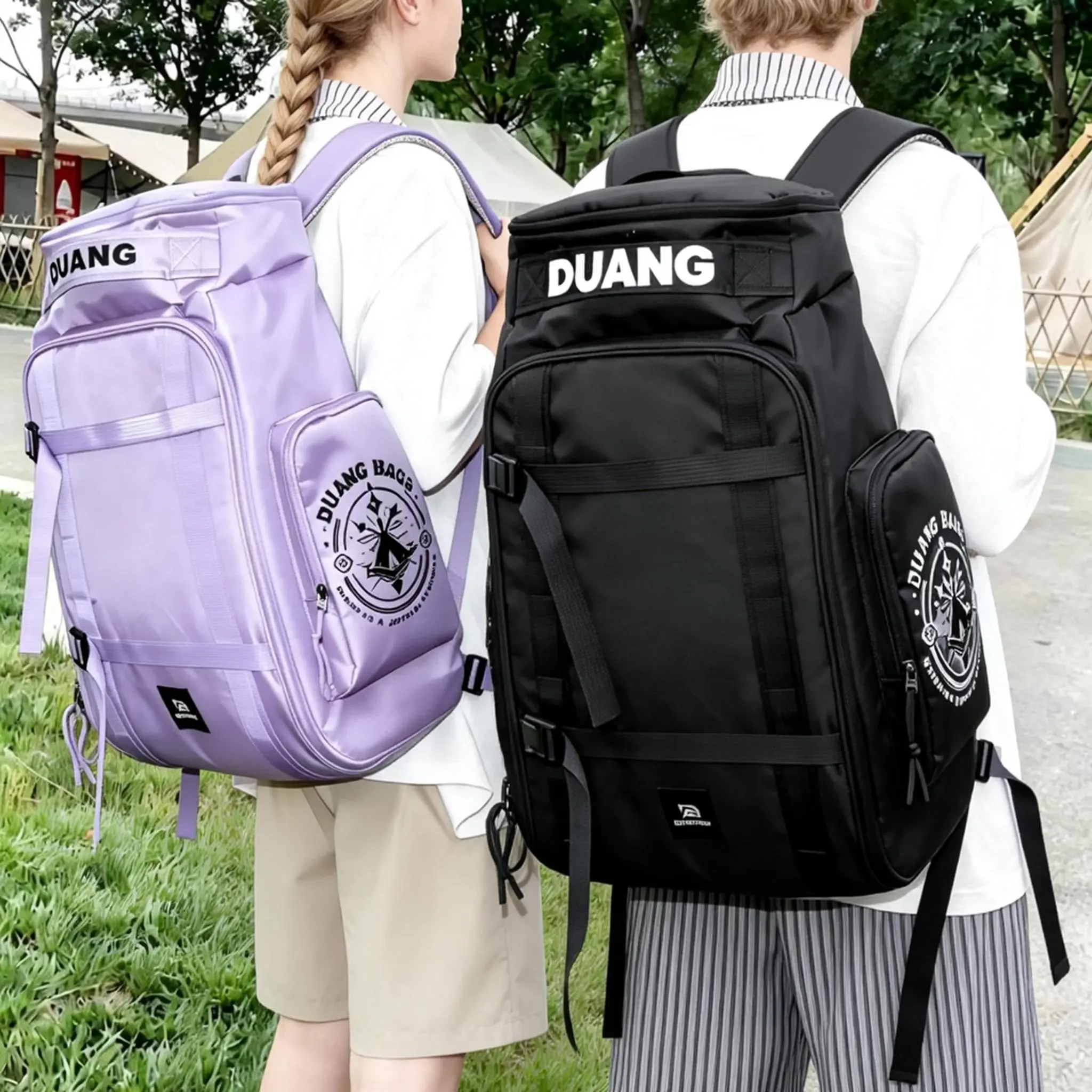 Gift Large Capacity Outdoor Backpack Black Yellow Travel Bag For Men Women Adjustable Strap Laptop Compartment Trolley Sleeve Water-Resistant Nylon Material Street Style for School Outdoor Travel Vacation and Going Out Hand Wash Only