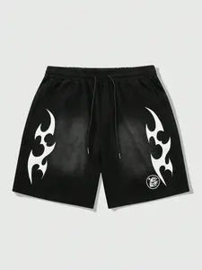 Men's All Over Print Drawstring Waist Sports Shorts, Regular Fit Casual Comfy Breathable Shorts for Summer, Men's Sportswear for Gym Workout Running
