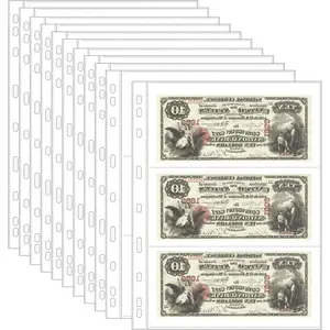 20 Sheets Currency Pages for Paper Money Collection - 3 Pockets Currency Sleeves/Currency Holder Collecting Album Pages for Paper Money Bill Banknote Coupon IN02020