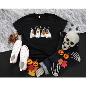 Сute Ghost Dog Shirt, Dog Lovers Halloween Gift, Halloween Dog Shirt, Spooky Season, Womens Halloween Shirt,Fall Graphic Tee