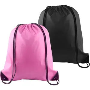 2Pcs Drawstring Bags Bulk Drawstring Backpack Pink Black String Backpack Cinch Sack Sport Gym Backpack Bags for Yoga Traveling Outdoor Sports