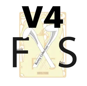 V4 Bunny Girl Paradise - FXS Custom Gold-Color Metal Collectible Trading Card