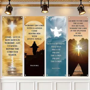 Easter Theme Backdrop Banner, Creative Pattern Easter Church Banner, Suitable for Church Sanctuary Walls, Celebrations, Gifts, and Home Wall Decorations