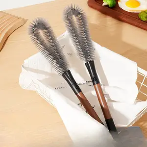 Long Handle Cup Cleaning Brush, Dual Use Wash and Rinse, Suitable for Thermoses, Water Bottles, Coffee Cups, Deep Clean, Non-Slip Grip