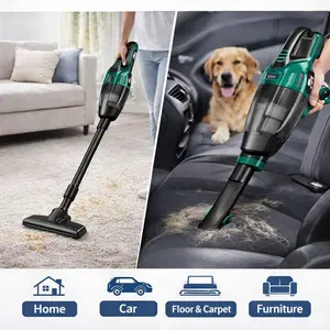 Limited 100 Units | 4-in-1 Cordless Vacuum Cleaner Stick Kit, Lightweight Portable Handheld Vacuum for Home, Car, Floor & Furniture Cleaning, Easy Storage Design