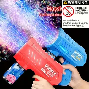 Automatic Bubble Machine with Light, 10 Holes, Indoor & Outdoor Use, Perfect Gift for Kids, Beach, Wedding Parties, Requires Batteries