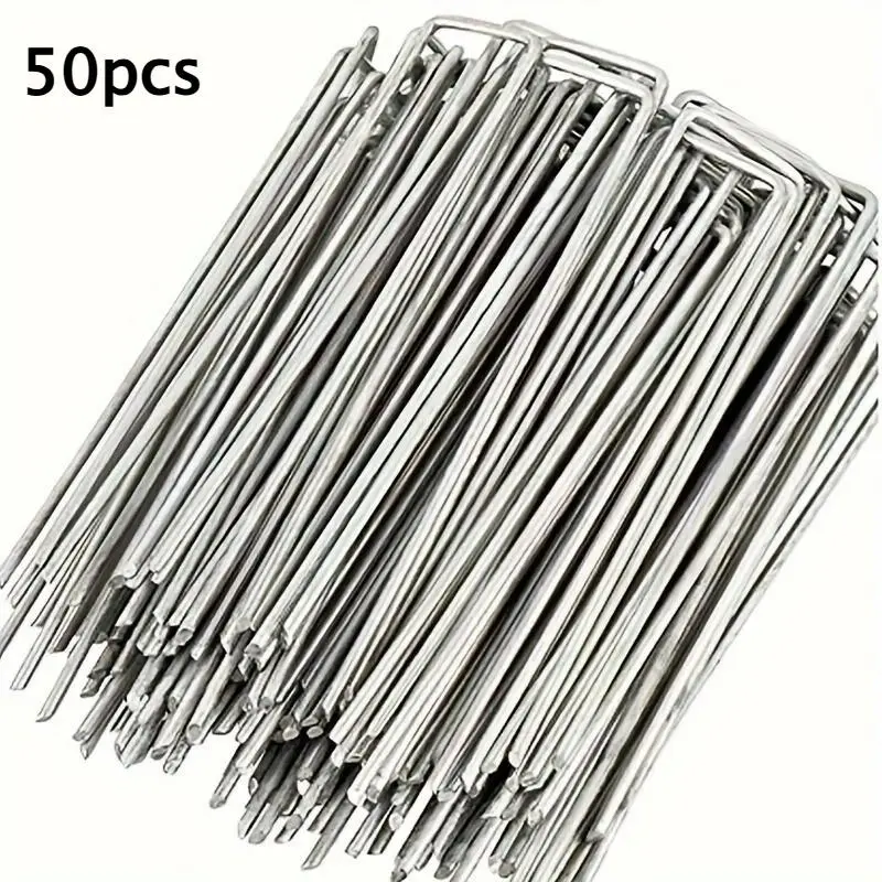 The U-shaped garden stake is very suitable for securing weed fabric, landscape nets and camping tents, Outdoor Camping Tent, Heavy Duty Tent Stakes