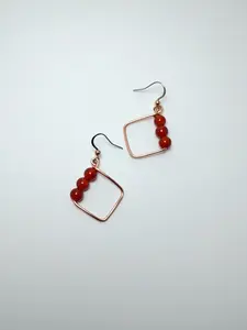 Copper and Carnelian Earrings