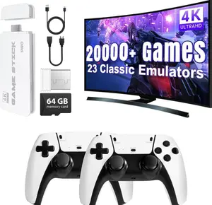 New Upgrade Mass Games Retro Game Console NO PS2 with 20000+ Built-in Games 19 Emulators 2 Wireless Controllers HD Output &64GB SD Card Perfect for Kids & Adults - Portable Gaming System outdoorfun