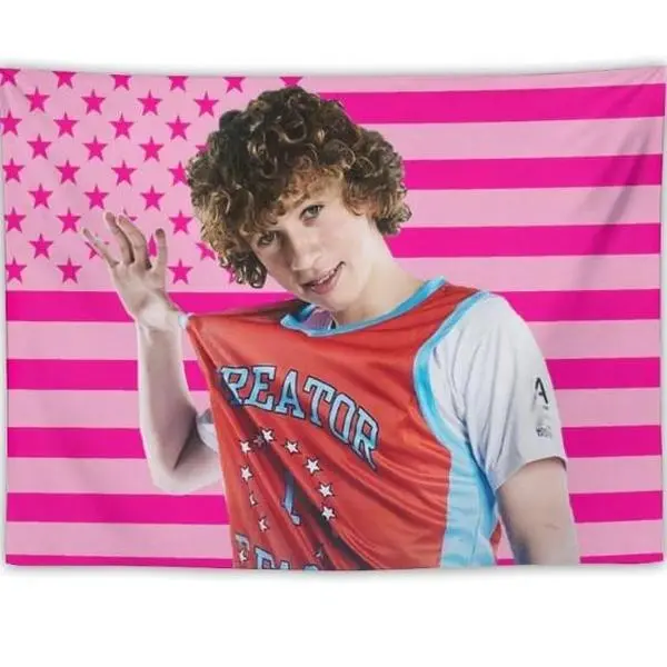 Nelson Neumann Merch Durable Polyester Synthetic Pink American Celebrity & Figure, Animal Design Modern Decorative Tapestry - 40x30in Multi-Size Option, Lightweight, Indoor Wall Art, Outdoor-Friendly Home Decor, Hand Wash Only, Dorm Use