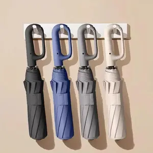 Automatic Folding Umbrella, 1 Count/60pcs Portable Rain Umbrella with Loop Buckle, Portable Lightweight Umbrella, Windproof& High Quality Umbrella for Men& Women, Household Items