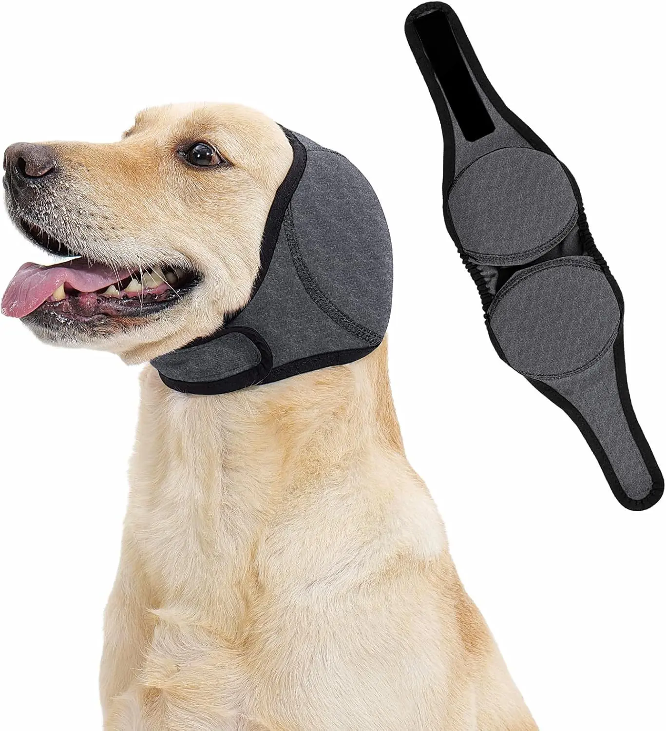 Elastic Dog Noise Cancelling & Swimming Ear Muffs, Noise Anxiety Relief Ear Protectors for All Sized Dogs, Prevent Water Ingress, Ideal for Fireworks, Bath Blow-drying & Ear Hematoma Care
