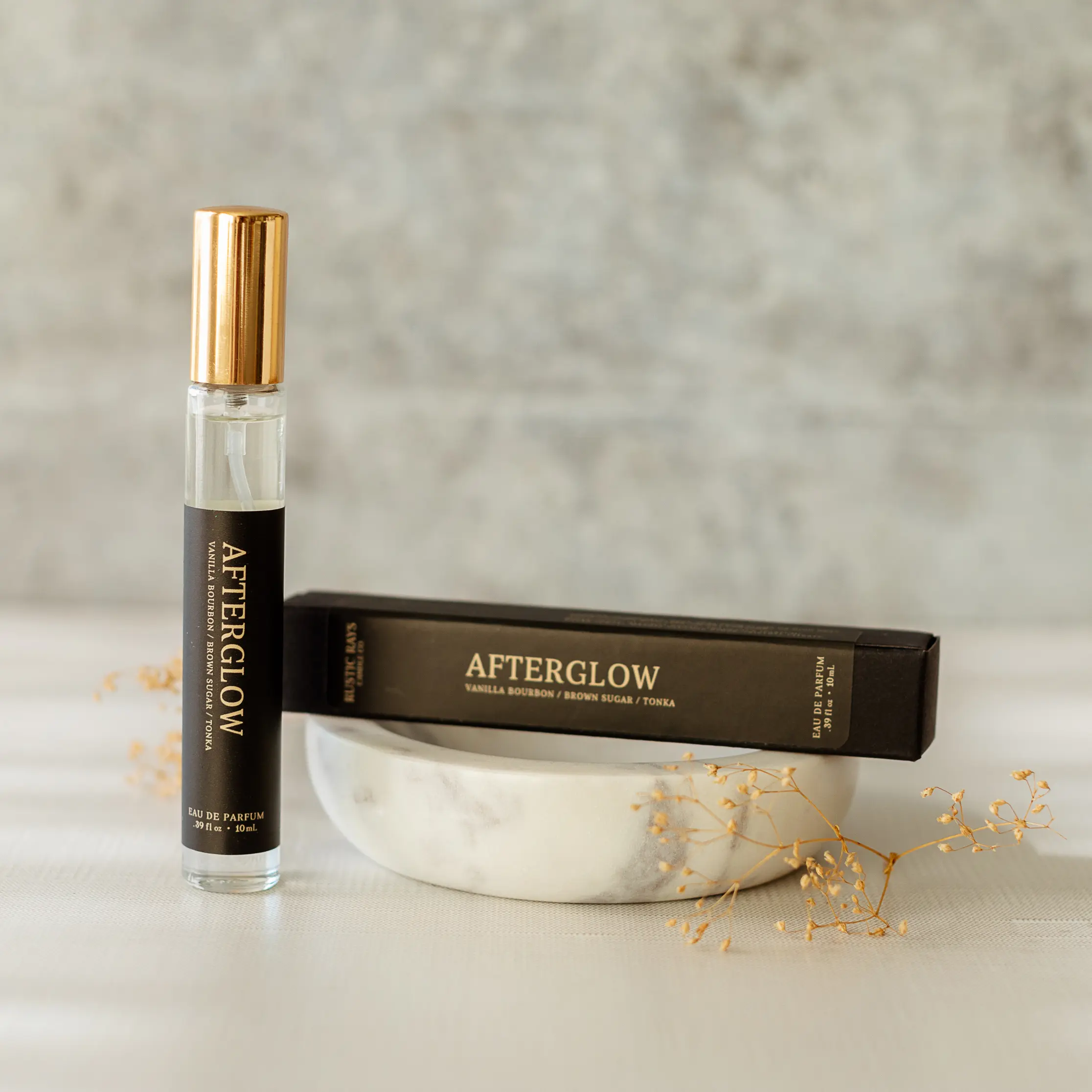 Afterglow Perfume Spray - Warm Vanilla Gourmand Eau de Parfum - Brown Sugar Tonka Bean Fragrance - Travel Size Perfume Spray 10 mL