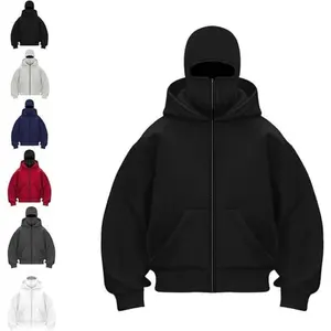 Balaclava Hoodie With Built-In Zip - Men's Athletic Autumn Winter Sweatshirt