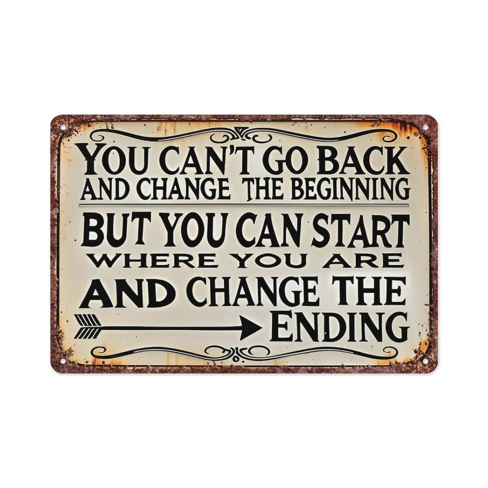 You Can'T Go Back Vintage room decor Metal Sign, Aluminum Wall Decor, 8x12 Inch, Pre-Drilled Holes for Easy Hanging