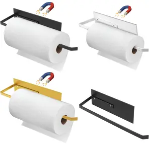 Magnetic Paper Holder, Wall Mounted Roll Paper Holder, Fridge Organizer for Paper Towels Rolls, Home Organizer for Kitchen Refrigerator Bathroom Toilet