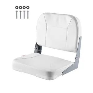 VEVOR Boat Seat, 18.9 Low Back Boat Seat, Folding Boat Chair with Thickened Sponge Padding and Hinge, Fold-Down Boat Captain Chair for Fishing Boat, Sightseeing Boat, Speedboat, Canoe, 1-PieceVEVOR Super Brand Day