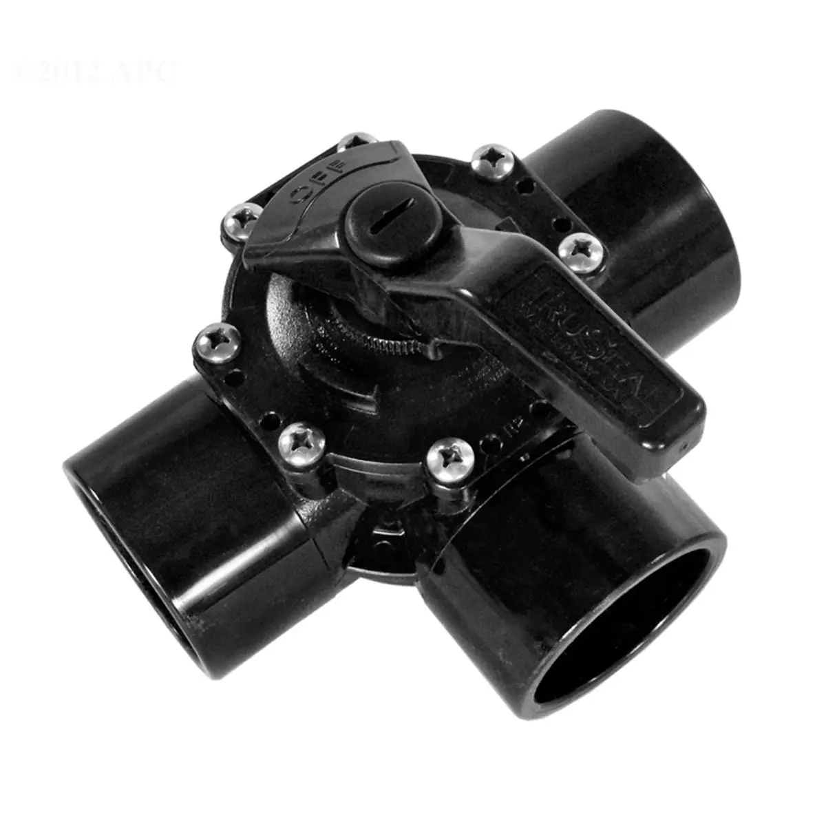 2 in. CPVC 3 Way Diverter Valve Truseal Black Straight Body