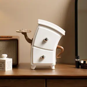 The creative cabinet-shaped storage box with armrests, the fun decorative desk storage box, and the cute mini drawer box suitable for decoration in offices, bedrooms or living rooms