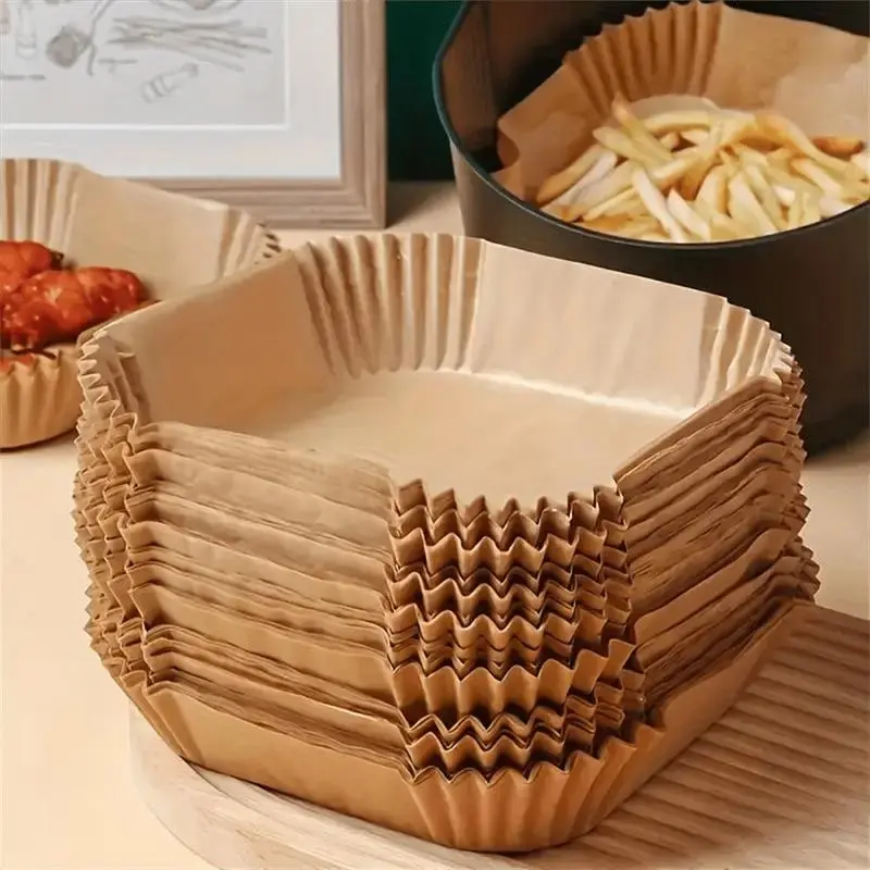 100pcs Non-Stick Parchment Paper Liners - Air Fryer, Microwave Oven & Baked Goods Use, Kitchen Baking Tools & Bakery Supplies
