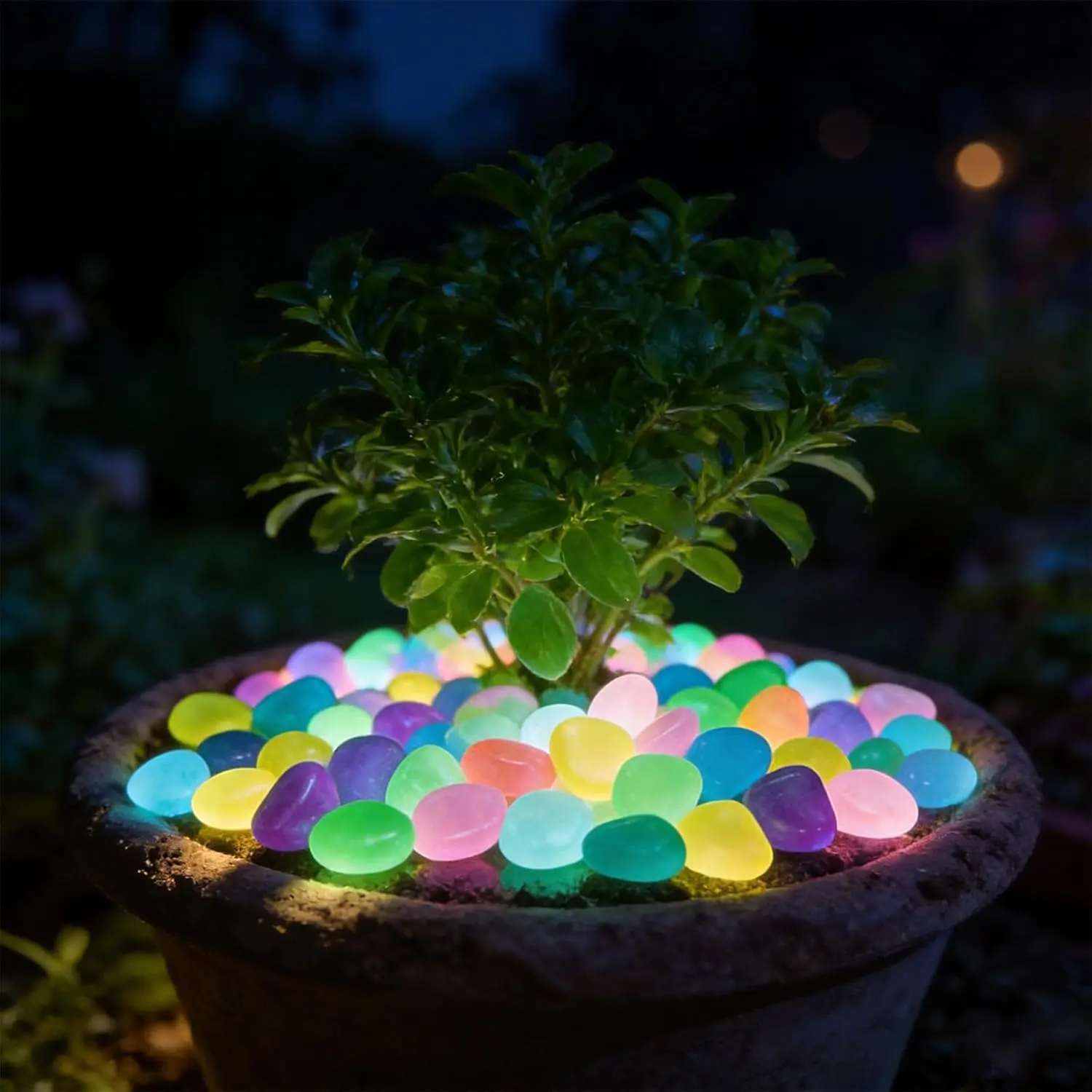 Whimsical Cost-Effective Glow-in-the-Dark Garden Stones - Eco-Friendly Assorted Bright Hues Luminous Pebbles (200), Long-Lasting, No Batteries Required, Easy DIY Installation for Aquarium, Walkway (Home & Garden Supplies)