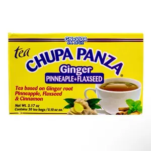 Tea CHUPA Panza, Tea Based ONGINGER Root, PINNEAPPLE, Flax & Cinnamon (30 Tea Bags/0.10 oz Each) Variation Pack Organic Natural for herbal beverage