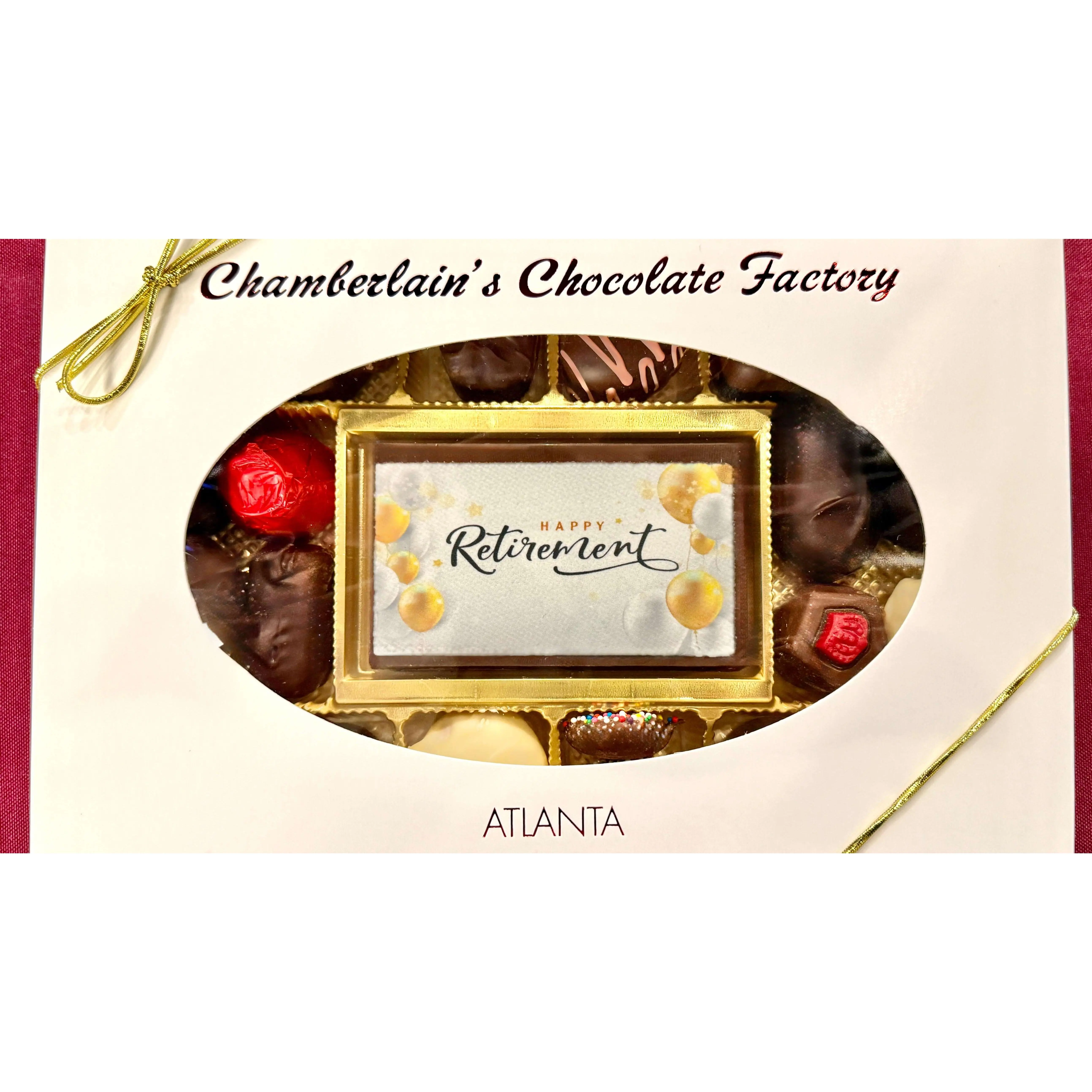 Retirement Chocolate Gift Box with Custom Bar & Assortment