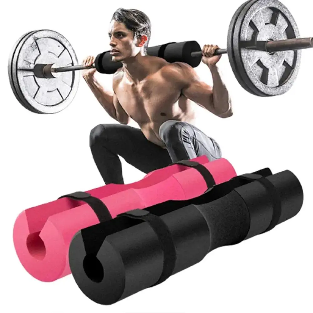 Barbell Shoulder Protector, 1 Count Thick Sponge Barbell Shoulder Pad with Fixing Strap, Fitness Equipment for Home Gym Workout
