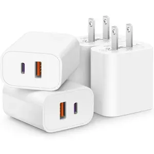 [4 Pack] USB C Charger Block Fast Multiport Adpater [PD 20W USB-C & QC 3.0 USB-A Port] for i Phone 16/15/14/13/12/11/X/8, i Pad, Sam Sung,, Galaxy & More