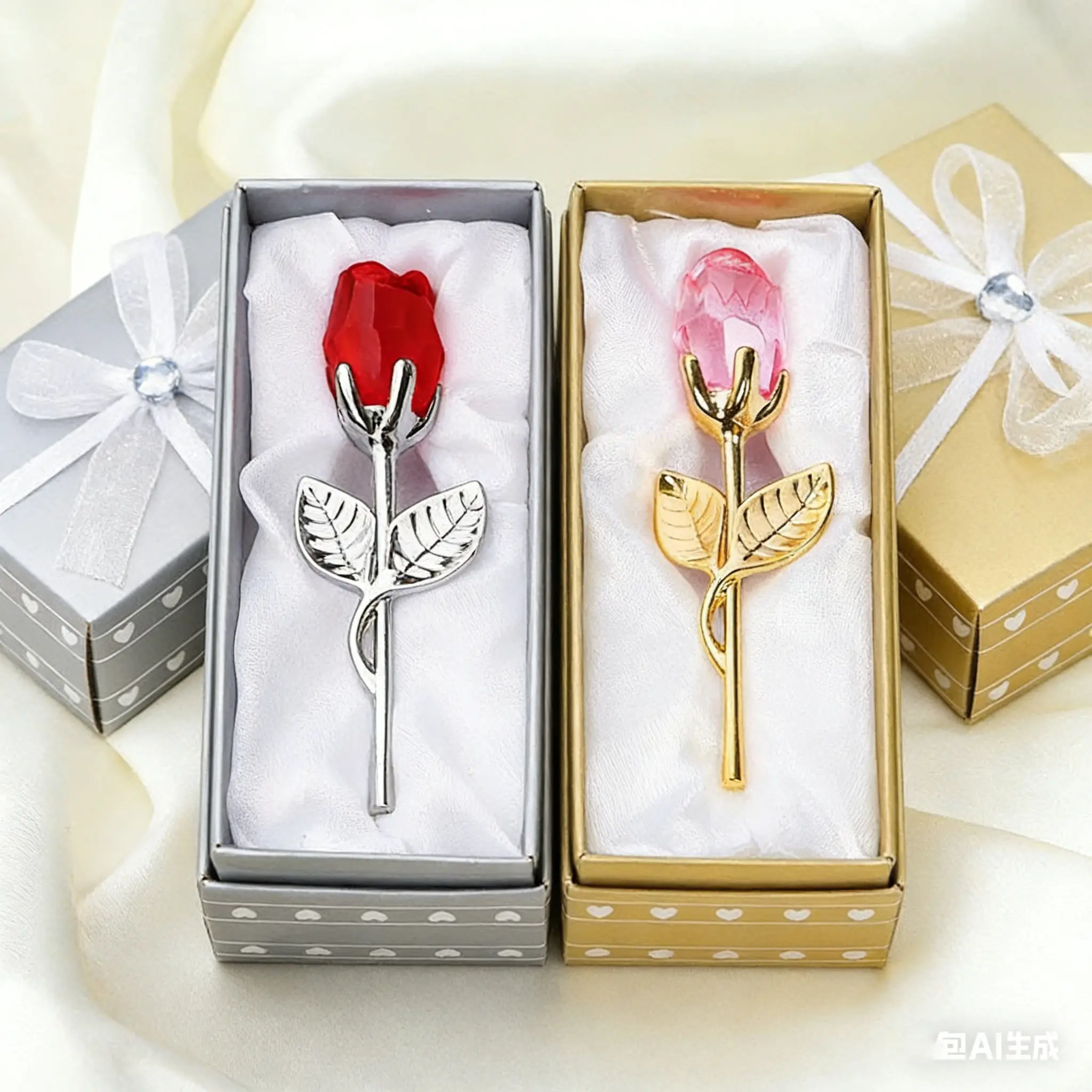 Metal Crystal Rose – Eternal Love Gift for Valentine's Day, Mother's Day, Birthday, Anniversary – Waterproof Durable Crystal Flower – Personalized Present for Her – Wedding Home Decoration