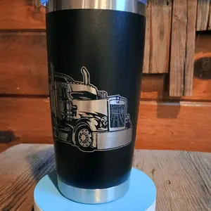 20-30oz Kenworth Custom Gear Jammer Portable Reusable Mug with Lid, Stainless Steel, High-Quality Laser Engraving, Available in 3 Vibrant Colors - Washable, Bottled, Flasks Drinkware Tumbler Stylish Cup